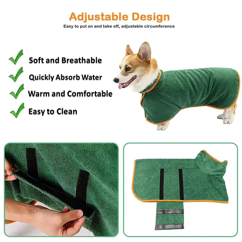 Microfiber Absorbent Pet Drying Coat - Nimitry