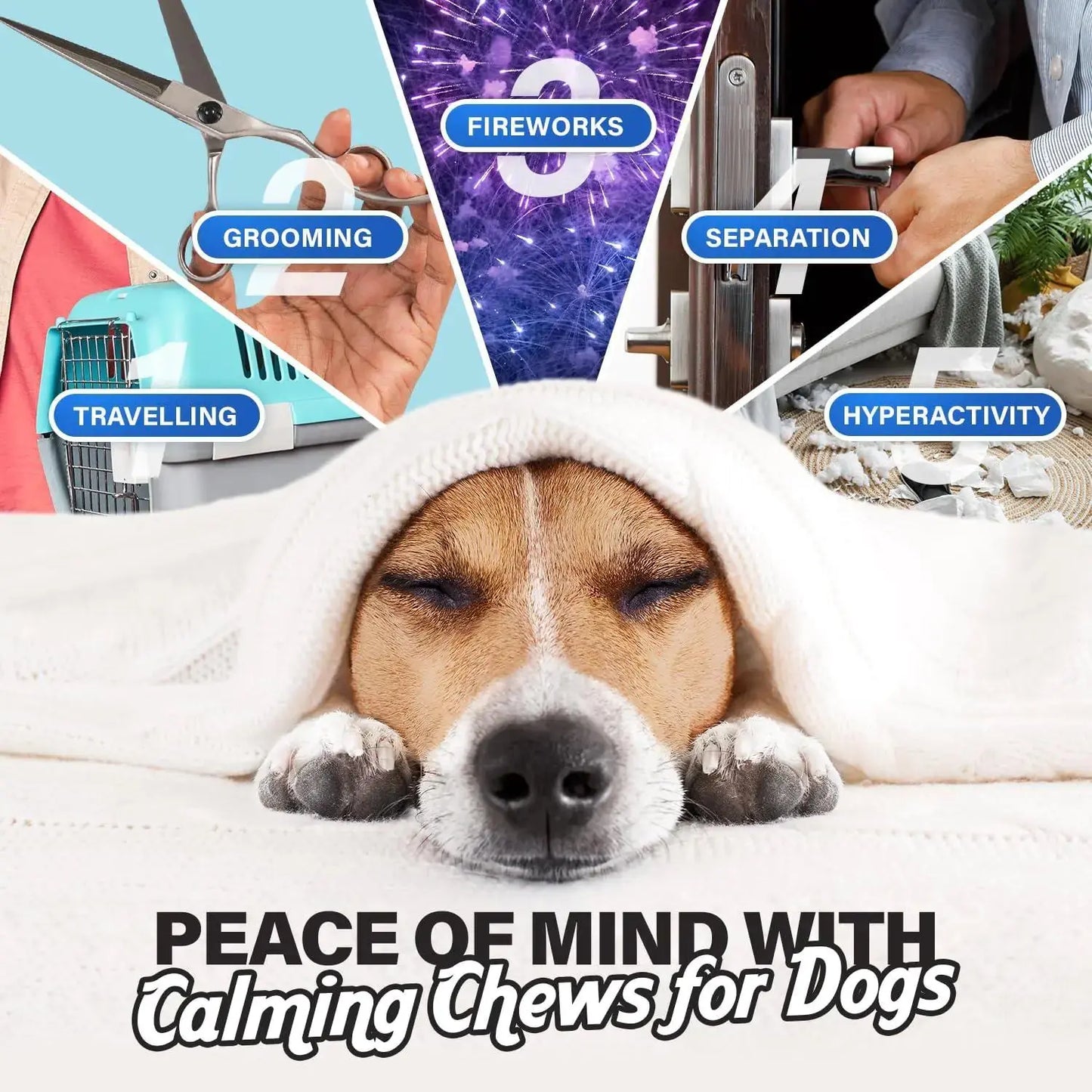 Natural Calming Treats to Reduce Dog Anxiety Chicken Flavor - Nimitry